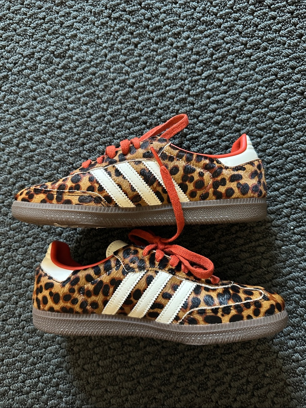 adidas Leopard Print Gazelle with Orange Accents